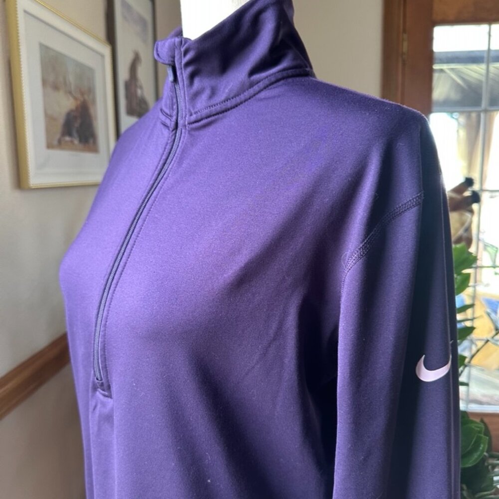 Nike Purple Quarter-Zip Long Sleeve Top